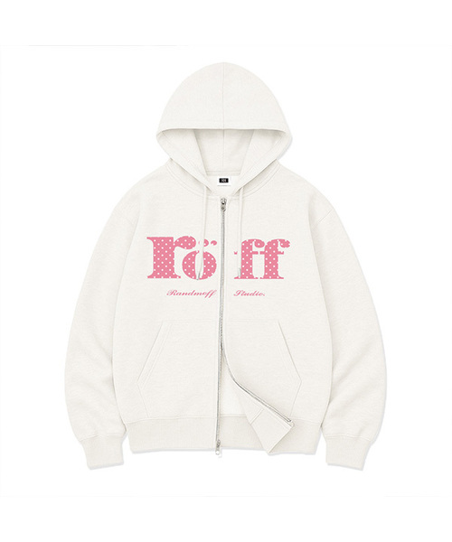 ROEFF TYPE PLAY SPACE DOT OVER FIT 2‑WAY ZIP‑UP (White)