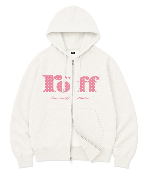 RANDOMOFF（ランダムオフ）の「ROEFF TYPE PLAY SPACE DOT OVER FIT 2-WAY ZIP-UP (White)（パーカー・レディース・ホワイト・S/M/L/XL）」の2枚目の写真