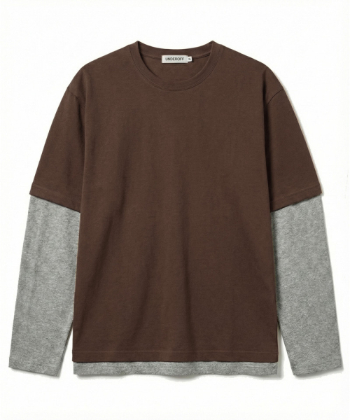 UNDEROFF（アンダーオフ）の「クロップレイヤードロングスリーブブラック（Tシャツ/カットソー・メンズ・ブラック・X-LARGE/LARGE/MEDIUM）」の4枚目の写真