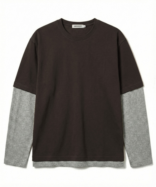 UNDEROFF（アンダーオフ）の「クロップレイヤードロングスリーブブラック（Tシャツ/カットソー・メンズ・ブラック・X-LARGE/LARGE/MEDIUM）」の5枚目の写真