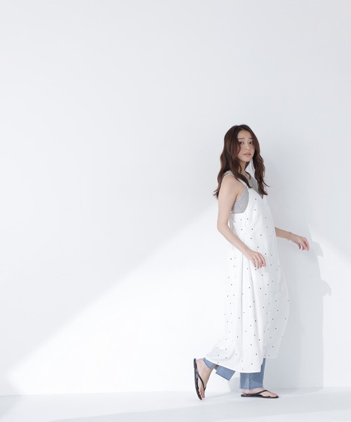 NATURAL BEAUTY BASIC（ナチュラルビューティーベーシック）の「スクエアドットキャミワンピース（ワンピース・レディース・ホワイト系その他/ブラック系その他2・P/S/MEDIUM）」の18枚目の写真