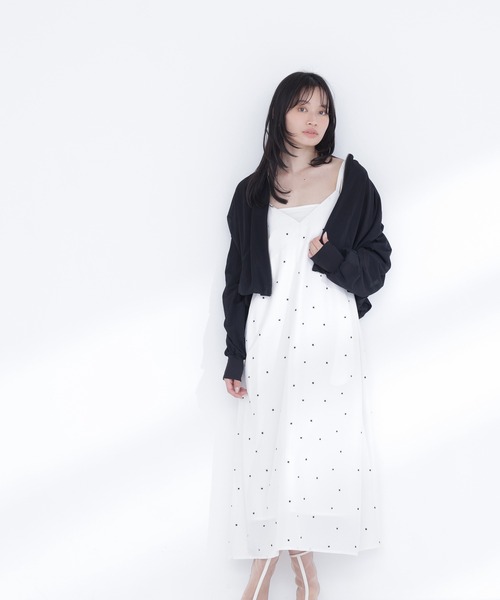 NATURAL BEAUTY BASIC（ナチュラルビューティーベーシック）の「スクエアドットキャミワンピース（ワンピース・レディース・ホワイト系その他/ブラック系その他2・P/S/MEDIUM）」の19枚目の写真