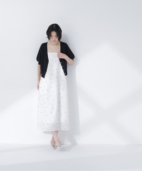 NATURAL BEAUTY BASIC（ナチュラルビューティーベーシック）の「スクエアドットキャミワンピース（ワンピース・レディース・ホワイト系その他/ブラック系その他2・P/S/MEDIUM）」の12枚目の写真