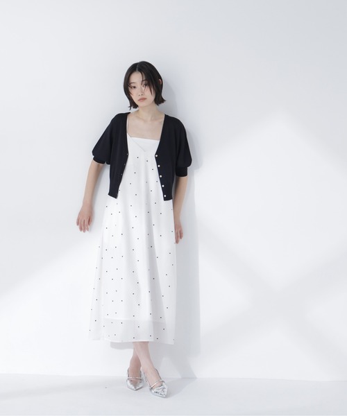 NATURAL BEAUTY BASIC（ナチュラルビューティーベーシック）の「スクエアドットキャミワンピース（ワンピース・レディース・ホワイト系その他/ブラック系その他2・P/S/MEDIUM）」の13枚目の写真