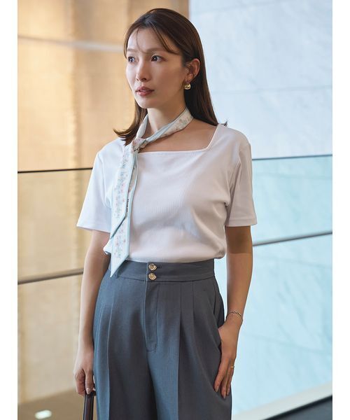 LILY BROWN(リリーブラウン)の「骨格別カップインT:ナチュラル(Tシャツ/カットソー・レディース・ホワイト・F)」の2枚目の写真