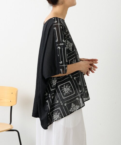 BEARDSLEY（ビアズリー）の「刺繍風プリントプルオーバー（Tシャツ/カットソー・レディース・ブルー/ブラック・FREE）」の17枚目の写真