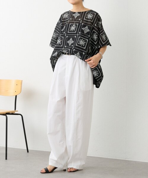 BEARDSLEY（ビアズリー）の「刺繍風プリントプルオーバー（Tシャツ/カットソー・レディース・ブルー/ブラック・FREE）」の22枚目の写真
