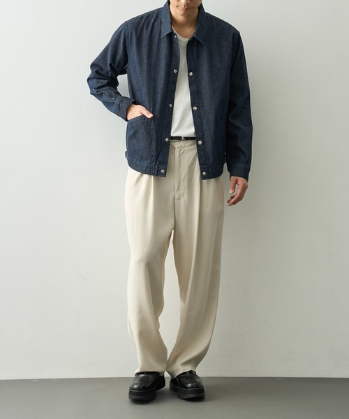concause(コンコース)の「【concause/コンコース】別注tencel wide slacls(スラックス・メンズ・オフホワイト/ブラック・4/5)」の6枚目の写真