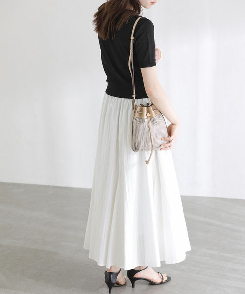 La TOTALITE（ラトータリテ）の「LORISTELLA / ロリステッラ メッシュ×レザーコンビショルダーバッグ（ショルダーバッグ・レディース・ベージュ/ブラック・FREE）」の7枚目の写真