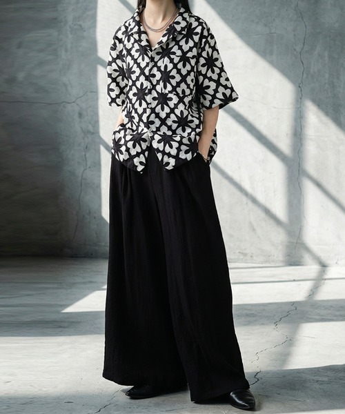antiqua(アンティカ)の「オープンカラー 綿 刺繍 シャツ(シャツ/ブラウス・レディース・その他1/その他・ONESIZE)」の8枚目の写真