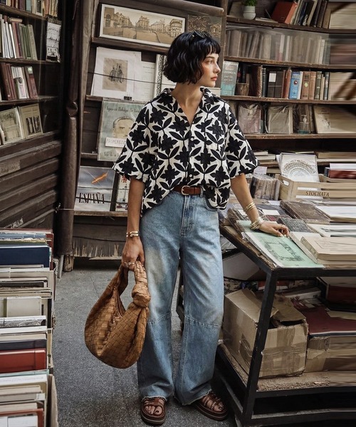antiqua(アンティカ)の「オープンカラー 綿 刺繍 シャツ(シャツ/ブラウス・レディース・その他1/その他・ONESIZE)」の4枚目の写真