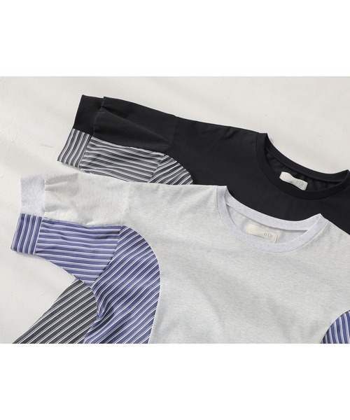 n'OrLABEL(ノアールレーベル)の「【接触冷感】ストライプ切替カットワンピース(ワンピース・レディース・オートミール/ブラック・FREE)」の19枚目の写真