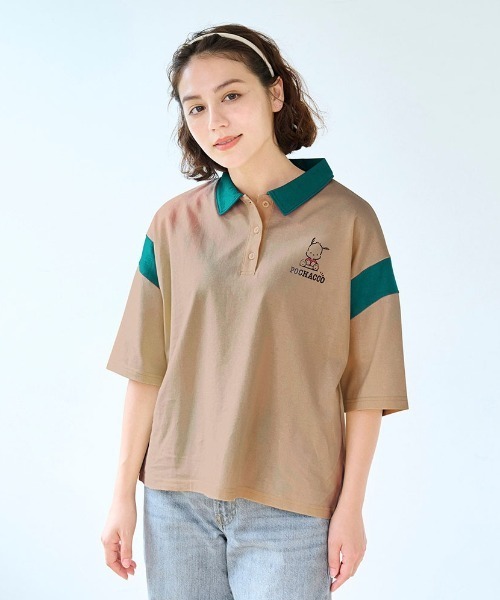 sanrio(サンリオ)の「襟付きレディース五分袖Tシャツ(サンリオキャラクターズ)(ポロシャツ・レディース・ベージュ系その他2/ホワイト系その他4・M-L)」の2枚目の写真