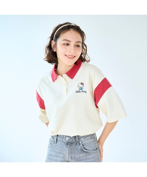 sanrio(サンリオ)の「襟付きレディース五分袖Tシャツ(サンリオキャラクターズ)(ポロシャツ・レディース・ベージュ系その他2/ホワイト系その他4・M-L)」の4枚目の写真