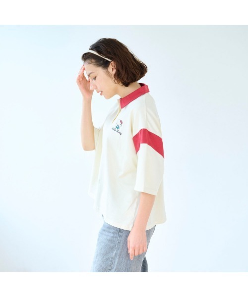 sanrio(サンリオ)の「襟付きレディース五分袖Tシャツ(サンリオキャラクターズ)(ポロシャツ・レディース・ベージュ系その他2/ホワイト系その他4・M-L)」の5枚目の写真