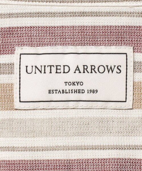 UNITED ARROWS(ユナイテッドアローズ)の「リネン/コットン ストライプ オープンカラーシャツ(シャツ/ブラウス・メンズ・オレンジ・L/XL/S/M)」の4枚目の写真