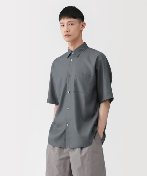 MUJI Labo(ムジラボ)の「〔MUJI Labo〕紳士 和紙混ドビー織り 半袖シャツ(シャツ/ブラウス・メンズ・ダークネイビー/ブラック/チャコールグレー・S/M/L/XL)」の1枚目の写真