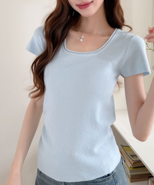 Ada.(エイダ)の「アシンメトリー サイドドロスト Uネック プルオーバー(Tシャツ/カットソー・レディース・グレー/ブルー/ブラック/ホワイト・FREE)」の17枚目の写真