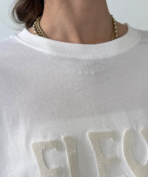 DouDou(ドゥドゥ)の「【WEB限定】7分袖芝生刺繍ロゴTEE(Tシャツ/カットソー・レディース・ブラック/オフホワイト・FREE)」の17枚目の写真