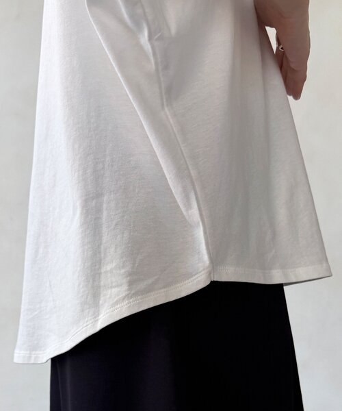 DouDou(ドゥドゥ)の「【WEB限定】7分袖芝生刺繍ロゴTEE(Tシャツ/カットソー・レディース・ブラック/オフホワイト・FREE)」の14枚目の写真