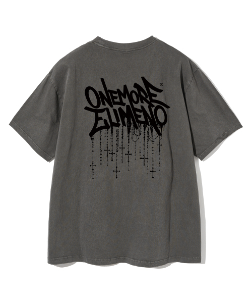 ELIMENO(エリメノ)の「EL クロスチェーンピグメント半袖Tシャツ 4カラー(Tシャツ/カットソー・メンズ・グレー/ネイビー/チャコール/バーガンディー・1/2/3/4)」の5枚目の写真