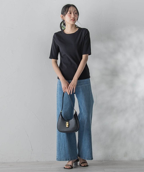 Droite lautreamont（ドロワットロートレアモン）の「サイロプレミアムフライスカットソー（Tシャツ/カットソー・レディース・オフホワイト/ブラック・M）」の17枚目の写真
