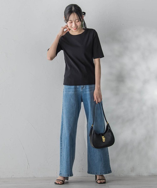Droite lautreamont（ドロワットロートレアモン）の「サイロプレミアムフライスカットソー（Tシャツ/カットソー・レディース・オフホワイト/ブラック・M）」の18枚目の写真