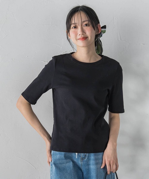 Droite lautreamont（ドロワットロートレアモン）の「サイロプレミアムフライスカットソー（Tシャツ/カットソー・レディース・オフホワイト/ブラック・M）」の13枚目の写真