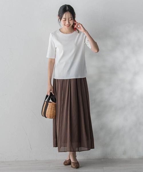 Droite lautreamont（ドロワットロートレアモン）の「サイロプレミアムフライスカットソー（Tシャツ/カットソー・レディース・オフホワイト/ブラック・M）」の7枚目の写真