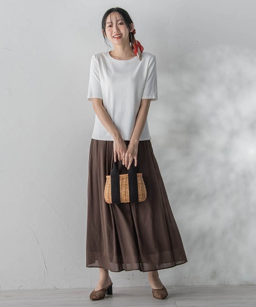 Droite lautreamont（ドロワットロートレアモン）の「サイロプレミアムフライスカットソー（Tシャツ/カットソー・レディース・オフホワイト/ブラック・M）」の8枚目の写真