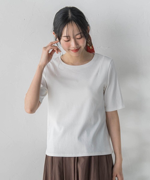 Droite lautreamont（ドロワットロートレアモン）の「サイロプレミアムフライスカットソー（Tシャツ/カットソー・レディース・オフホワイト/ブラック・M）」の4枚目の写真