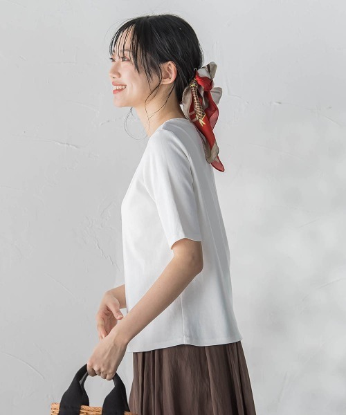 Droite lautreamont（ドロワットロートレアモン）の「サイロプレミアムフライスカットソー（Tシャツ/カットソー・レディース・オフホワイト/ブラック・M）」の5枚目の写真