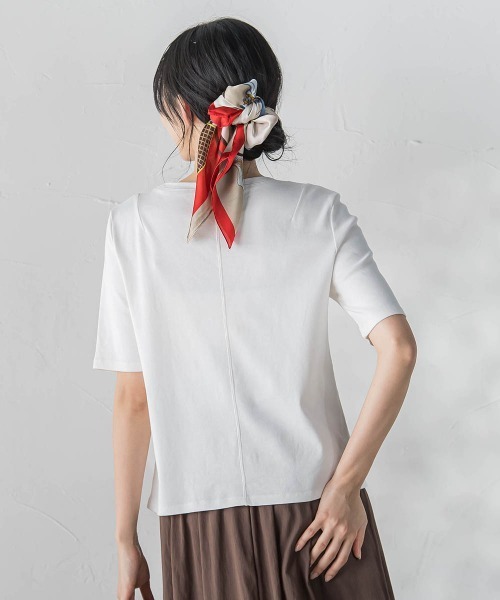 Droite lautreamont（ドロワットロートレアモン）の「サイロプレミアムフライスカットソー（Tシャツ/カットソー・レディース・オフホワイト/ブラック・M）」の6枚目の写真