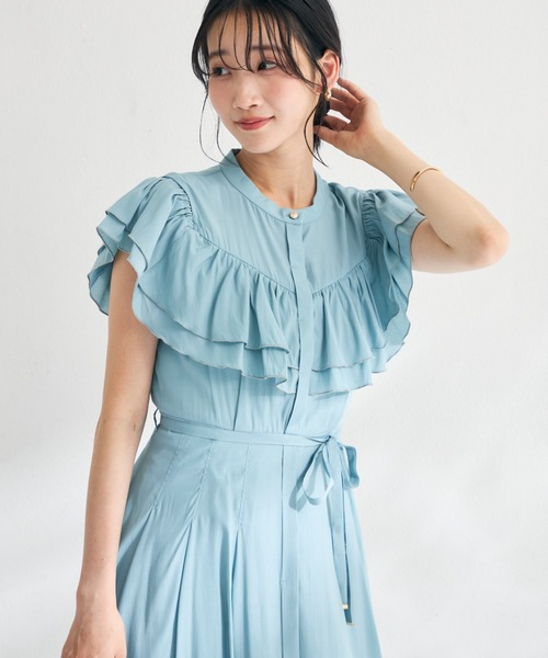 MISCH MASCH(ミッシュマッシュ)の「2026春夏新作 肩開きフリルシャツワンピース(シャツワンピース・レディース・ホワイト/グリーン/ブラック・S/M)」の20枚目の写真