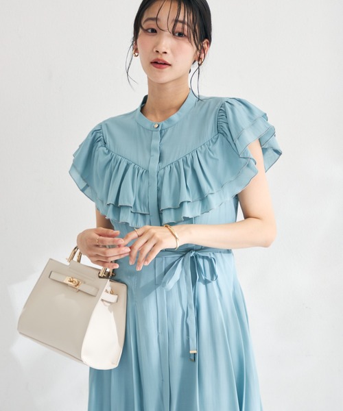 MISCH MASCH(ミッシュマッシュ)の「2026春夏新作 肩開きフリルシャツワンピース(シャツワンピース・レディース・ホワイト/グリーン/ブラック・S/M)」の21枚目の写真