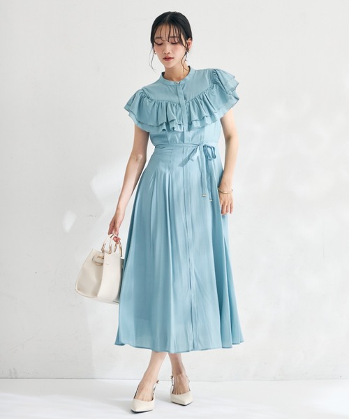 MISCH MASCH(ミッシュマッシュ)の「2026春夏新作 肩開きフリルシャツワンピース(シャツワンピース・レディース・ホワイト/グリーン/ブラック・S/M)」の19枚目の写真