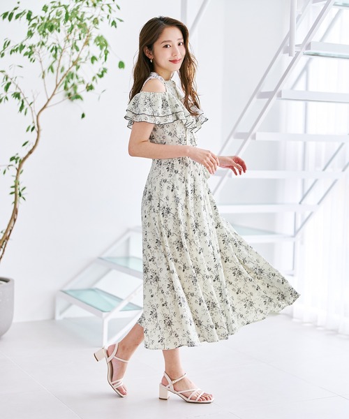 MISCH MASCH(ミッシュマッシュ)の「2026春夏新作 肩開きフリルシャツワンピース(シャツワンピース・レディース・ホワイト/グリーン/ブラック・S/M)」の8枚目の写真