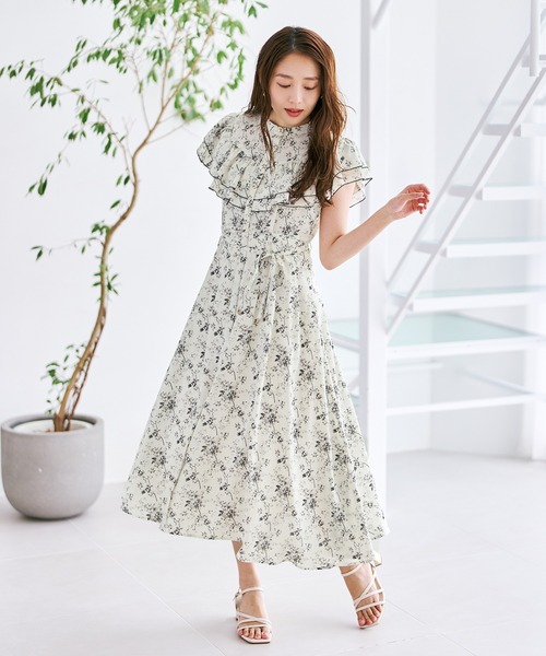 MISCH MASCH(ミッシュマッシュ)の「2026春夏新作 肩開きフリルシャツワンピース(シャツワンピース・レディース・ホワイト/グリーン/ブラック・S/M)」の4枚目の写真