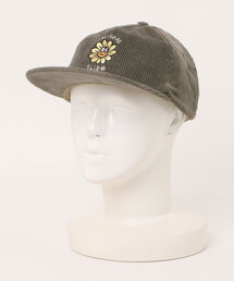 TCSS（ティーシーエスエス）の「CAP/Critical Slide(TCSS)クリティカルスライド　フラワー刺繍 コーデュロイキャップ オリーブ 6パネル フラットバイザー サーフ ストリート 帽子（キャップ）」