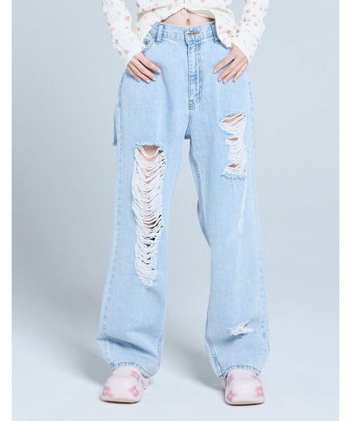 NO WAY(ノーウェイ)の「/Little sunny bite/denim pants(デニムパンツ・レディース・インディゴブルー・MEDIUM)」の1枚目の写真