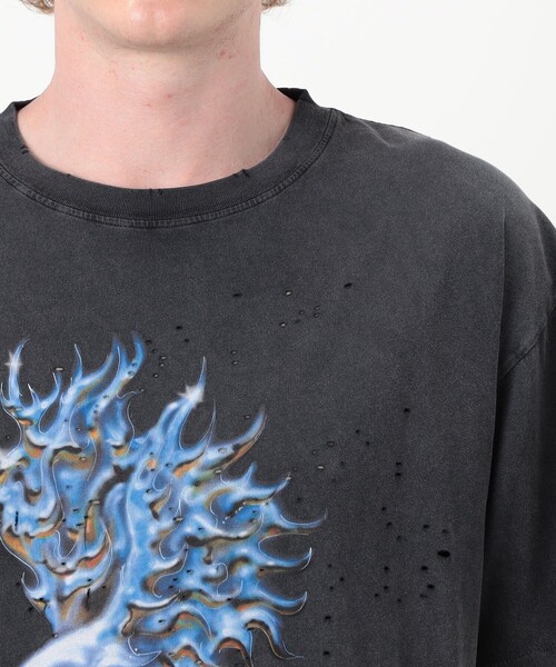 SATISFY(サティスファイ)の「SATISFY MothTech T-Shirt プリントTシャツ(Tシャツ/カットソー・メンズ・ブラック・M/L/XL)」の6枚目の写真