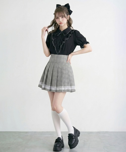 DearMyLoveRose(ディアマイラブローズ)の「上品大人フリル半袖シャツブラウス(シャツ/ブラウス・レディース・ホワイト/ブラック・LL~3L/L~LL/M-L)」の7枚目の写真