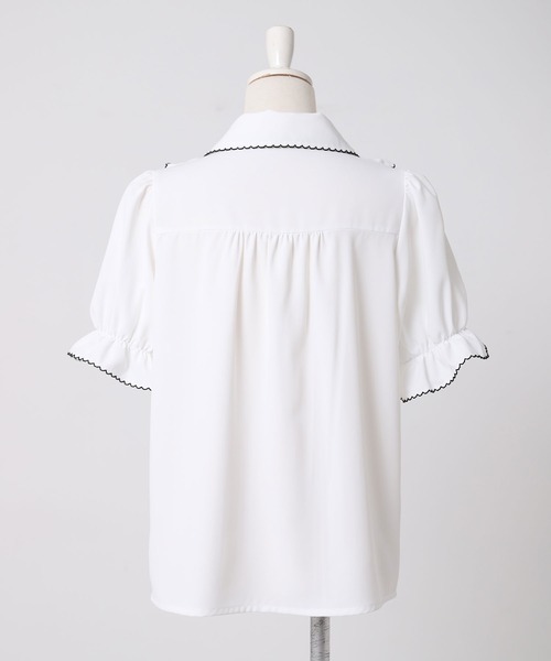 DearMyLoveRose(ディアマイラブローズ)の「上品大人フリル半袖シャツブラウス(シャツ/ブラウス・レディース・ホワイト/ブラック・LL~3L/L~LL/M-L)」の10枚目の写真