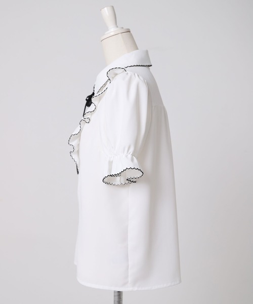 DearMyLoveRose(ディアマイラブローズ)の「上品大人フリル半袖シャツブラウス(シャツ/ブラウス・レディース・ホワイト/ブラック・LL~3L/L~LL/M-L)」の11枚目の写真