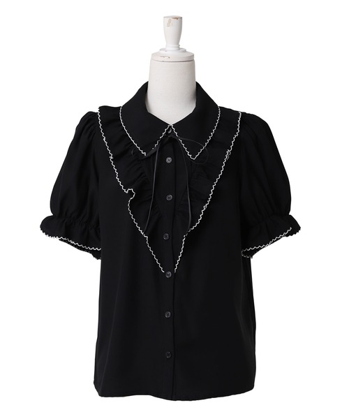 DearMyLoveRose(ディアマイラブローズ)の「上品大人フリル半袖シャツブラウス(シャツ/ブラウス・レディース・ホワイト/ブラック・LL~3L/L~LL/M-L)」の18枚目の写真