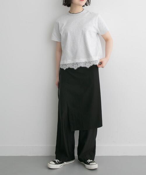 FORK&SPOON（フォークアンドスプーン）の「FORK&SPOON　レイヤードエプロンパンツ（その他パンツ・レディース・ブラック/オレンジ・1/2）」の7枚目の写真