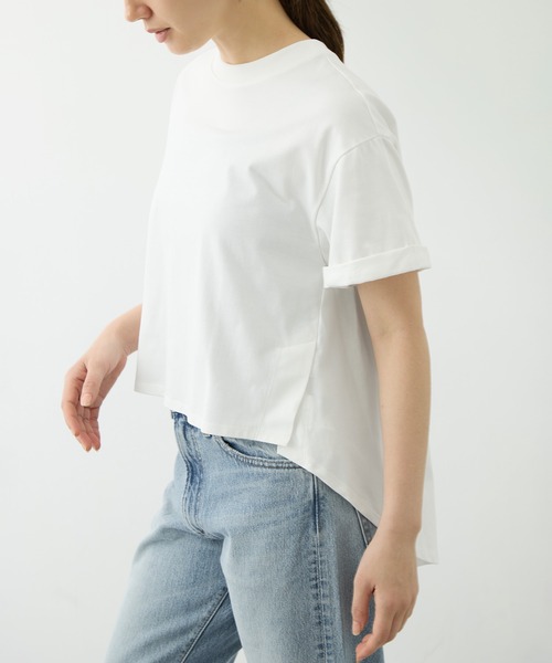 CITY TOKYO（シティトウキョウ）の「[CITY TOKYO/シティトーキョー]High Low Design Tops（Tシャツ/カットソー・レディース・ライトブルー/ブラック/ホワイト・FREE）」の2枚目の写真