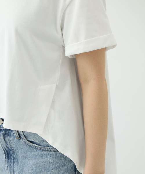 CITY TOKYO（シティトウキョウ）の「[CITY TOKYO/シティトーキョー]High Low Design Tops（Tシャツ/カットソー・レディース・ライトブルー/ブラック/ホワイト・FREE）」の5枚目の写真
