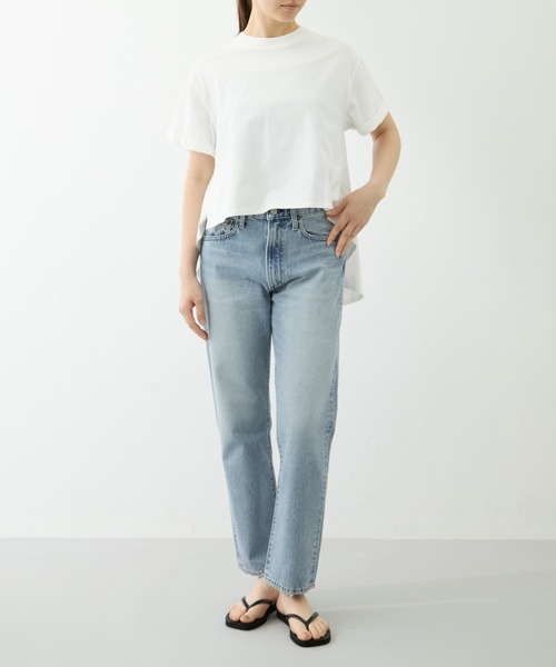 CITY TOKYO（シティトウキョウ）の「[CITY TOKYO/シティトーキョー]High Low Design Tops（Tシャツ/カットソー・レディース・ライトブルー/ブラック/ホワイト・FREE）」の6枚目の写真