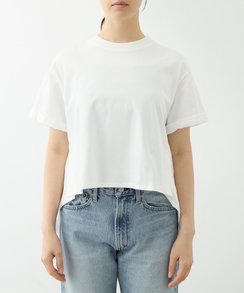 CITY TOKYO（シティトウキョウ）の「[CITY TOKYO/シティトーキョー]High Low Design Tops（Tシャツ/カットソー・レディース・ライトブルー/ブラック/ホワイト・FREE）」の8枚目の写真